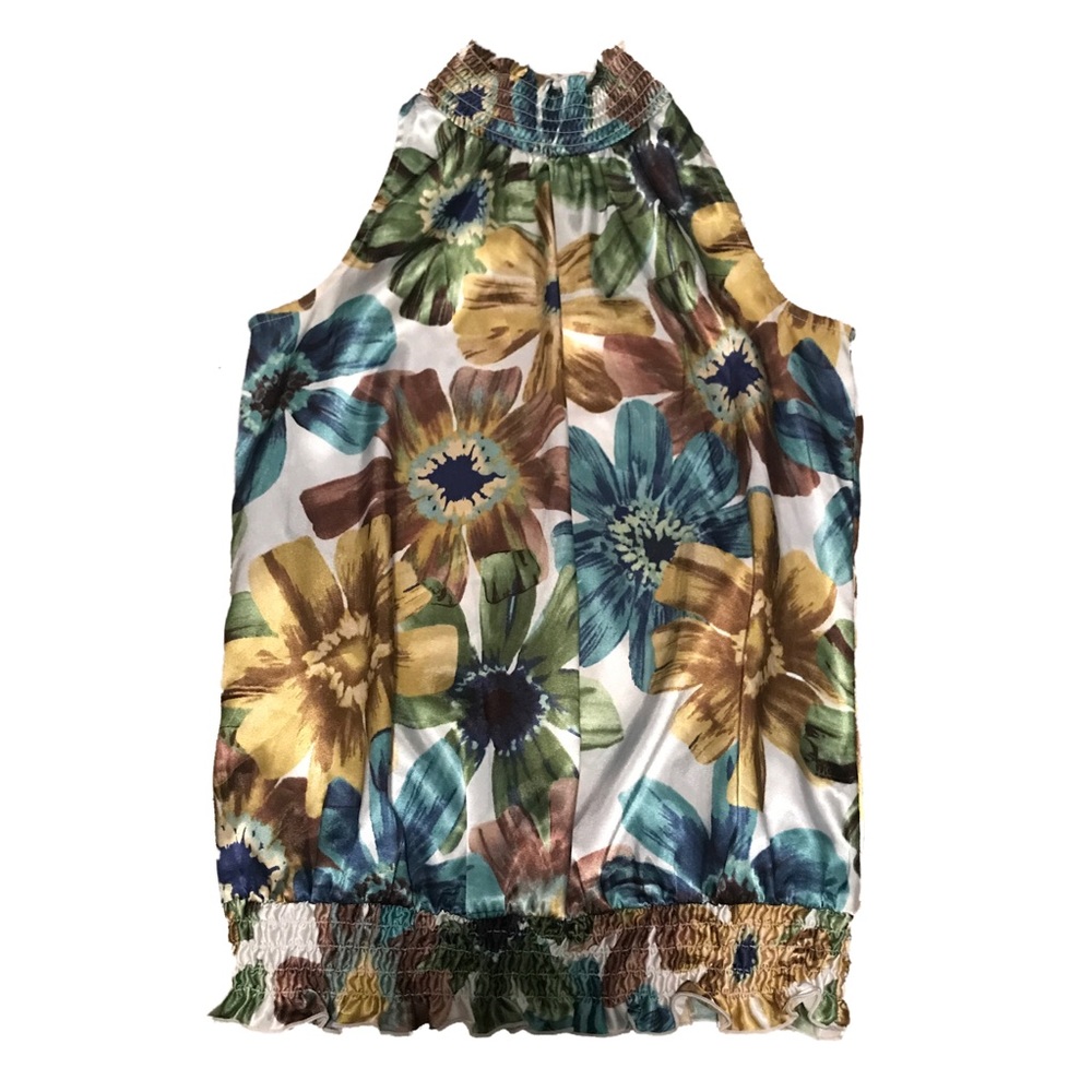 IZ Byer Sleeveless Floral Blouse
